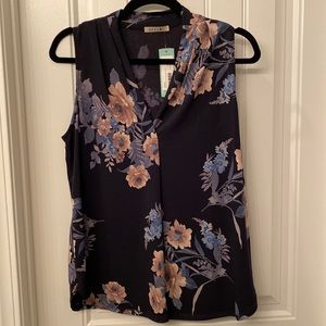 Navy floral top
